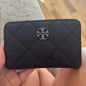 Tory Burch Black Quilted Key & Card Holder